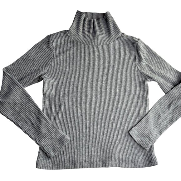 ARITZIA The Group BABATON Turtleneck Sweater Gray L/S Women's Large Ribbed